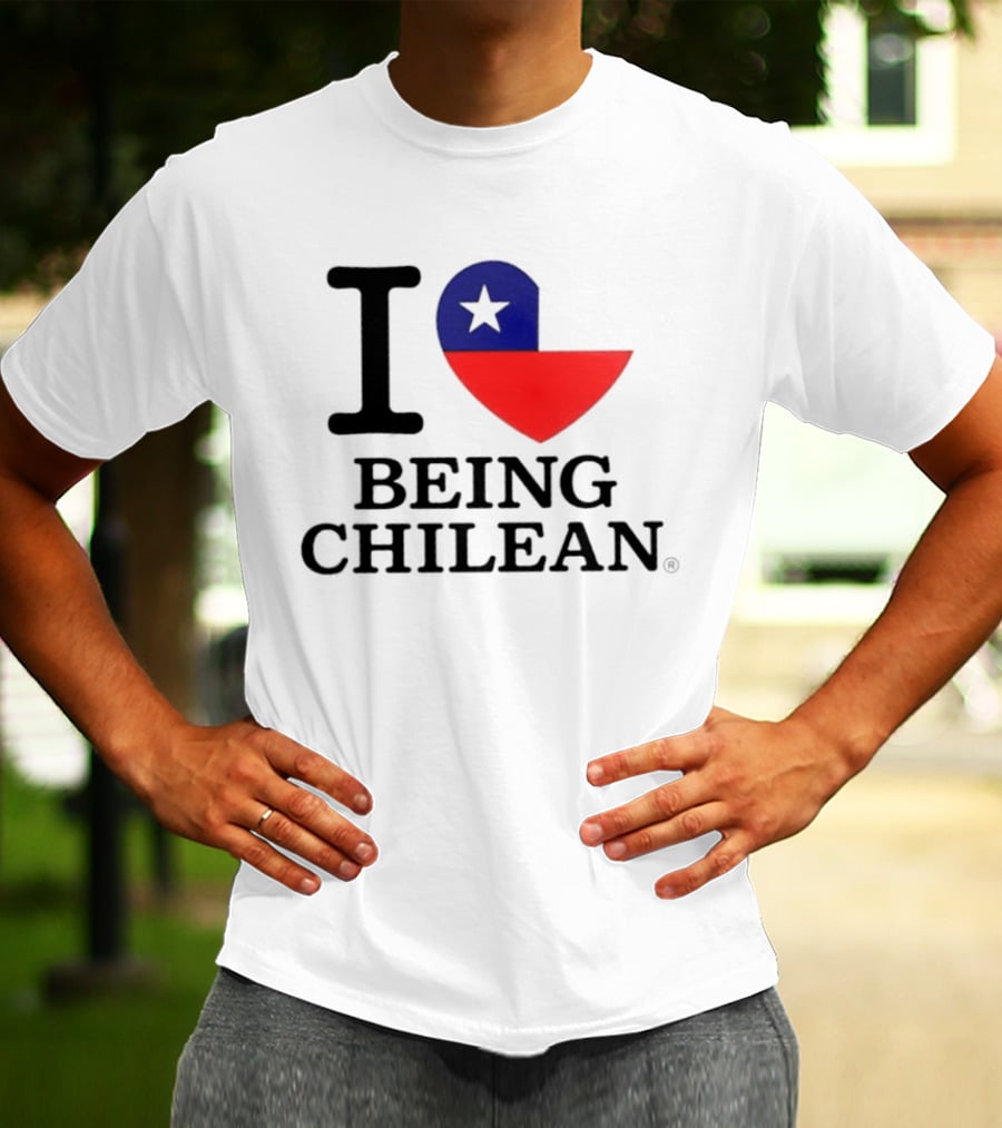 I Love Being Chilean Heart Flag T-Shirt