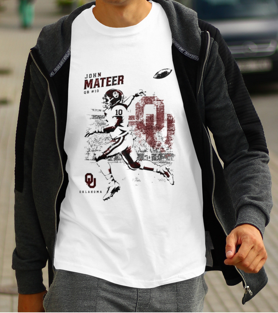 Oklahoma Sooners Football John Mateer QB 10 NCAA 2026 T-Shirt