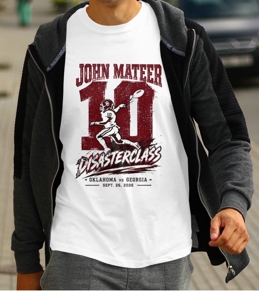 NCAA 2026 Oklahoma Vs Georgia John Mateer 10 Disasterclass Sept 26 T-Shirt