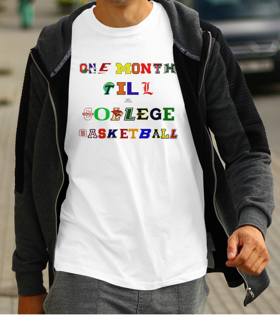 One Month Till NCAA College Basketball Team Logos T-Shirt