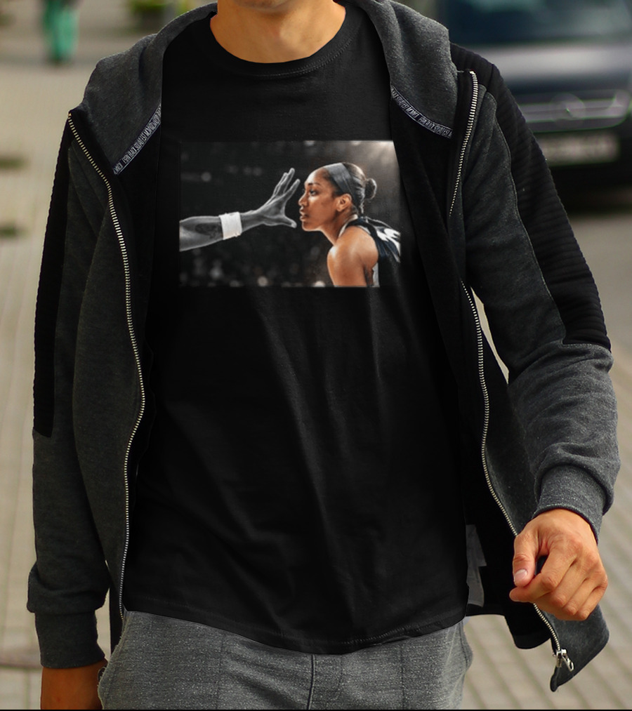 A'ja Wilson Las Vegas Aces Basketball Intensity Hand In The Face T-Shirt