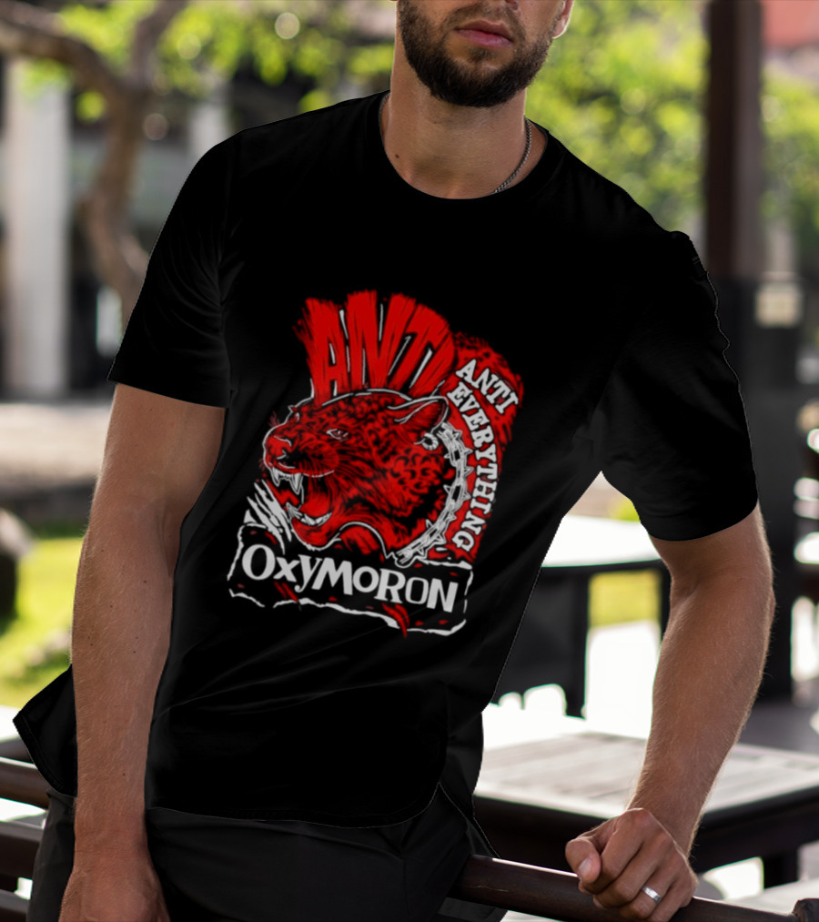 Anti Everything Oxymoron Panther Punk Rock T-Shirt