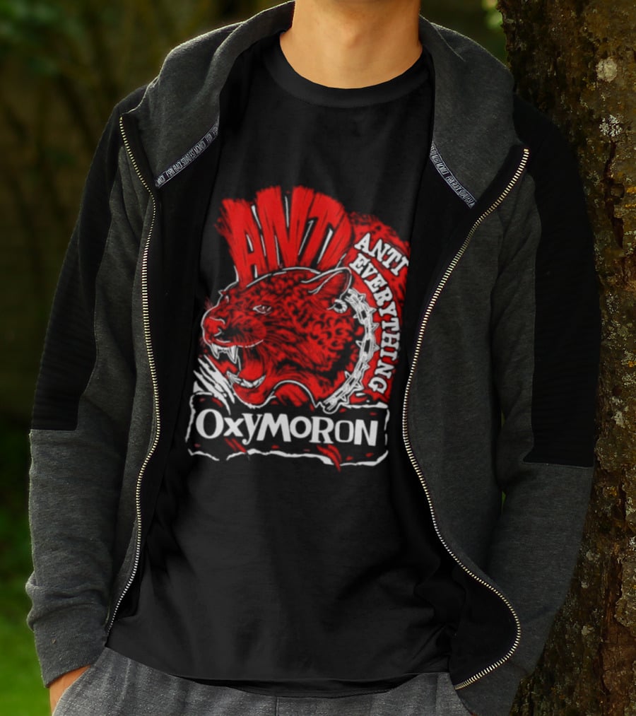 Anti Everything Oxymoron Panther Punk Rock T-Shirt