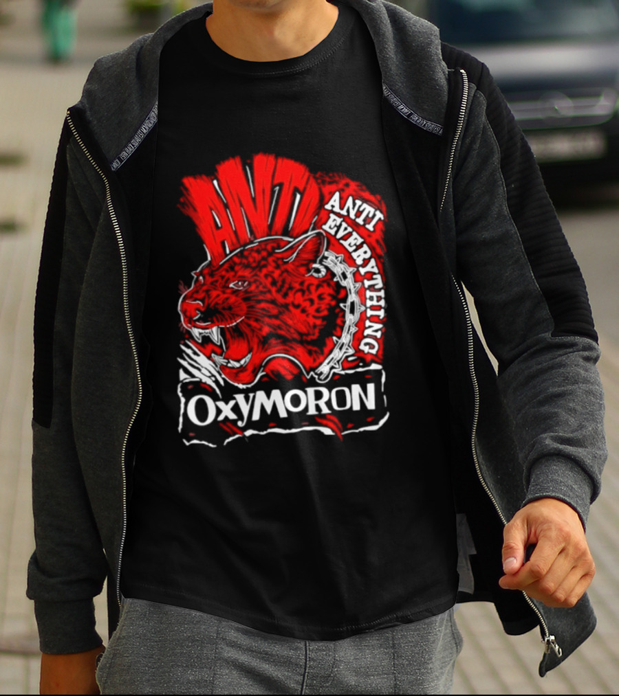 Anti Everything Oxymoron Panther Punk Rock T-Shirt
