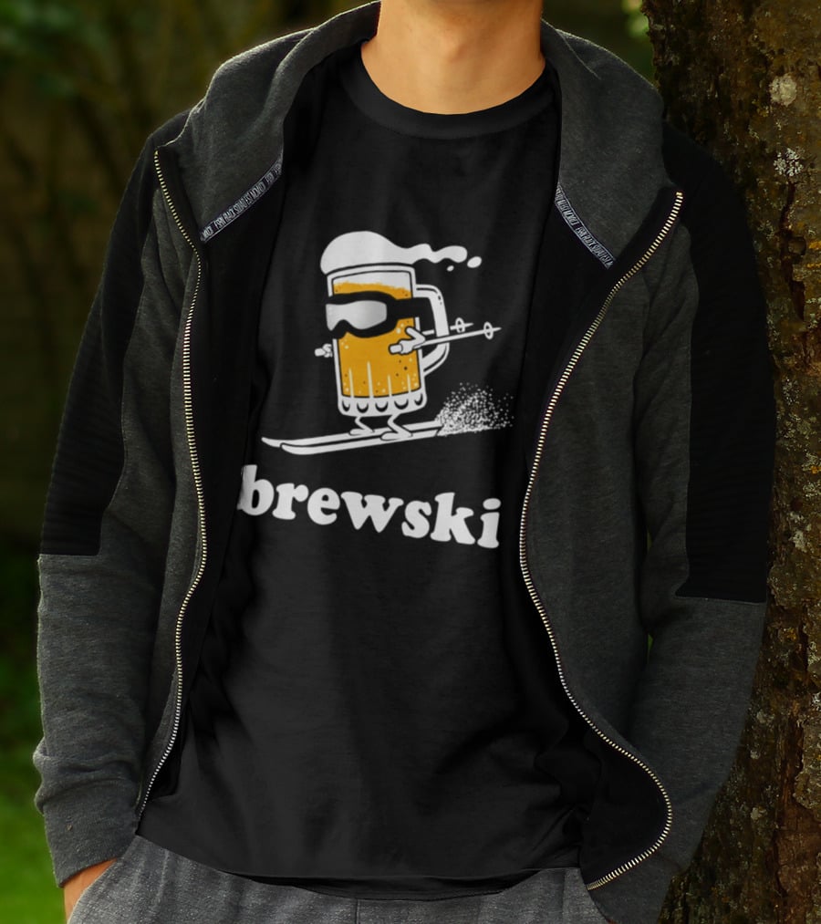 Brewski Beer Skiing Tailgater Adventure T-Shirt