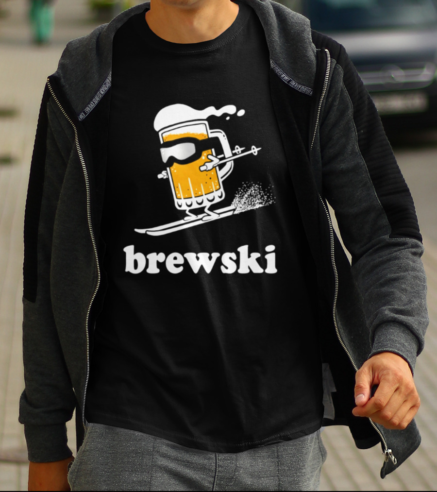 Brewski Beer Skiing Tailgater Adventure T-Shirt