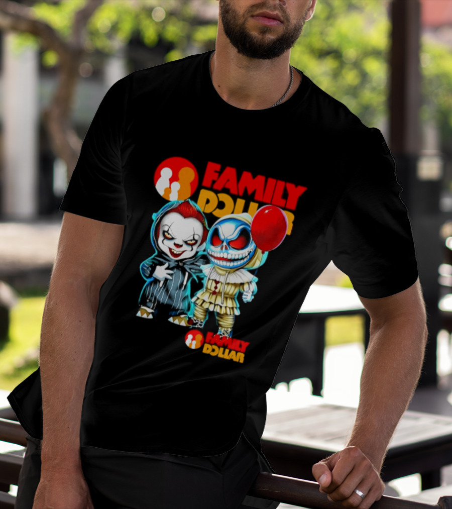 Family Dollar Pennywise Skellington 2026 Halloween Collaboration Red Balloon T-Shirt