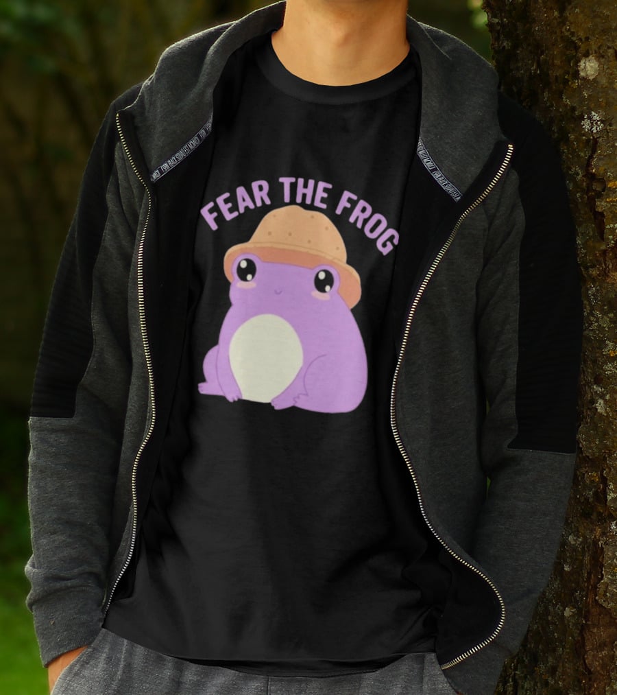 Fear The Frog Cute Purple Cartoon Bucket Hat T-Shirt