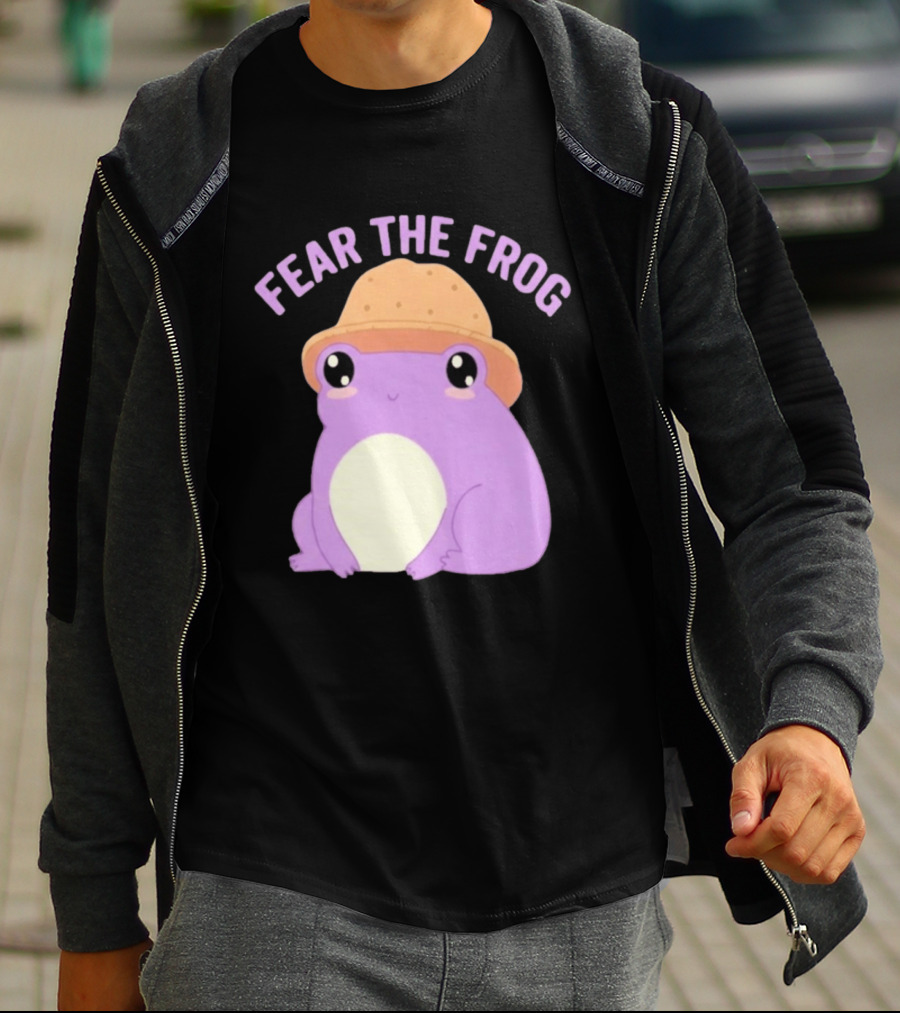 Fear The Frog Cute Purple Cartoon Bucket Hat T-Shirt