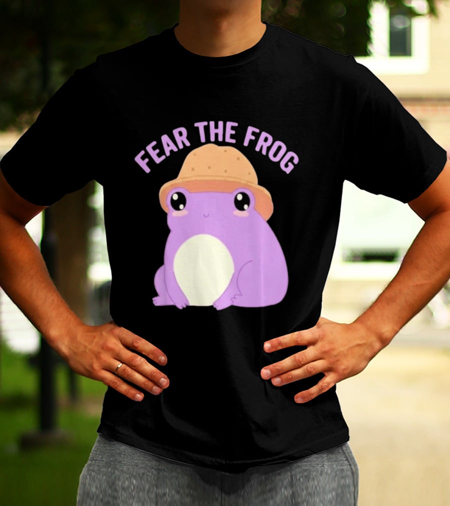 Fear The Frog Cute Purple Cartoon Bucket Hat T-Shirt