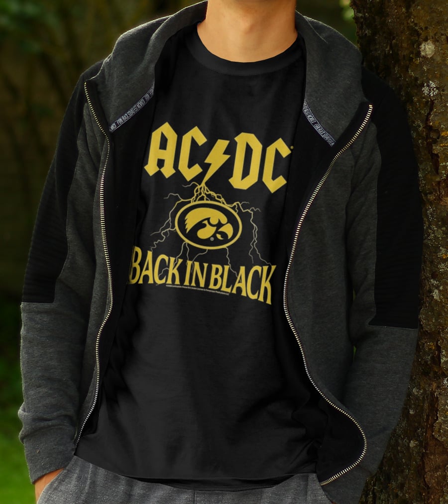 Iowa Hawkeyes AC/DC Back In Black PWRUP Tour MetLife Stadium East Rutherford NJ October 2 2026 T-Shirt