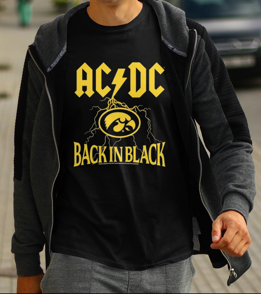 Iowa Hawkeyes AC/DC Back In Black PWRUP Tour MetLife Stadium East Rutherford NJ October 2 2026 T-Shirt