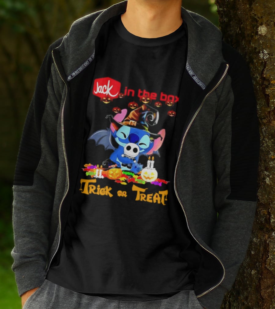 Jack In The Box Stitch Halloween Trick Or Treat 2026 T-Shirt