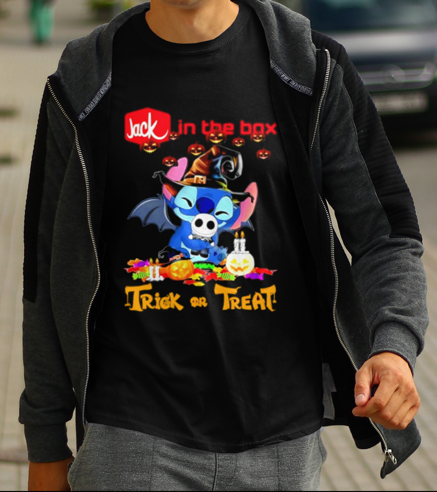 Jack In The Box Stitch Halloween Trick Or Treat 2026 T-Shirt