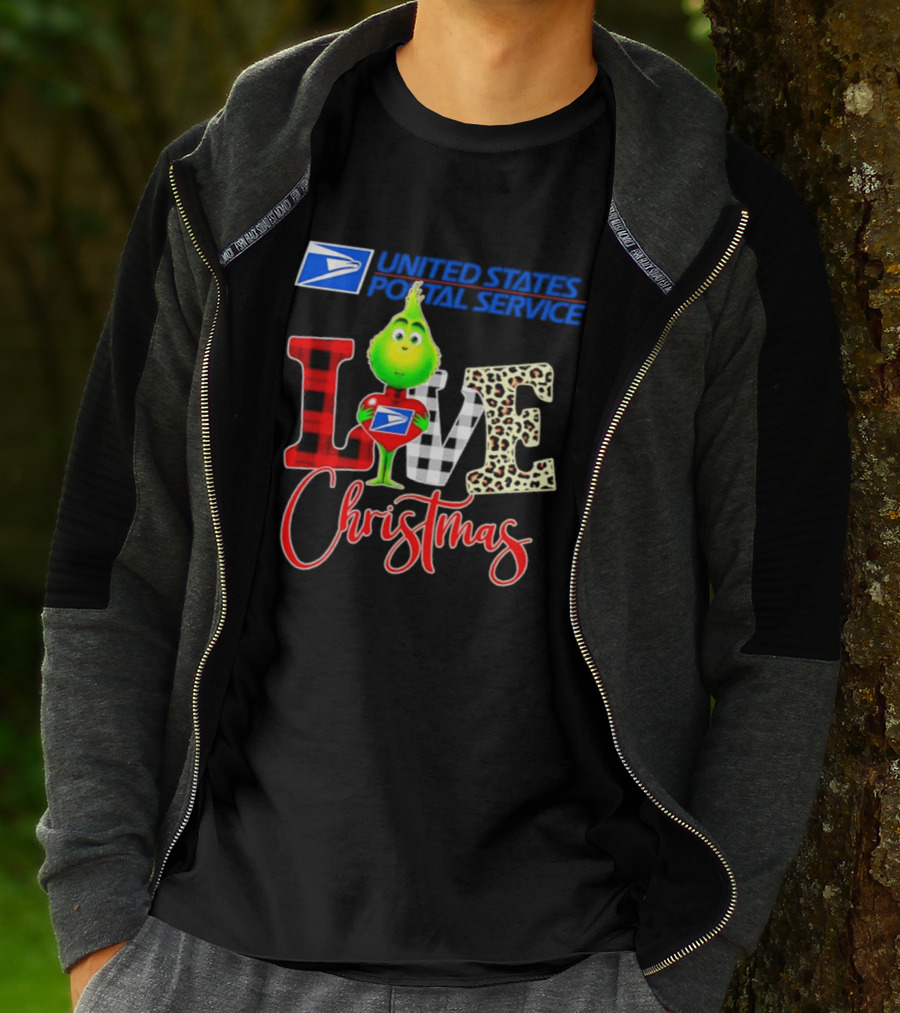 United States Postal Service Grinch Love Christmas T-Shirt