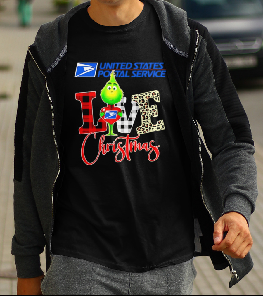 United States Postal Service Grinch Love Christmas T-Shirt