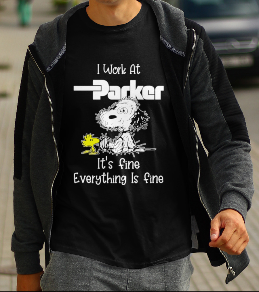 I Work At Parker Snoopy And Woodstock It's Fine Everything Is Fine T-Shirt