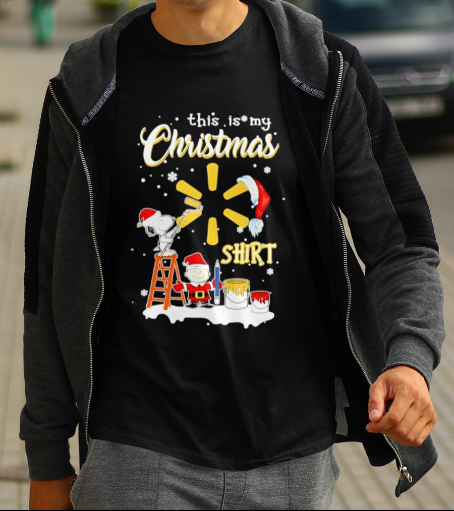 Walmart X Snoopy Woodstock Charlie Brown 2026 This Is My Christmas T-Shirt