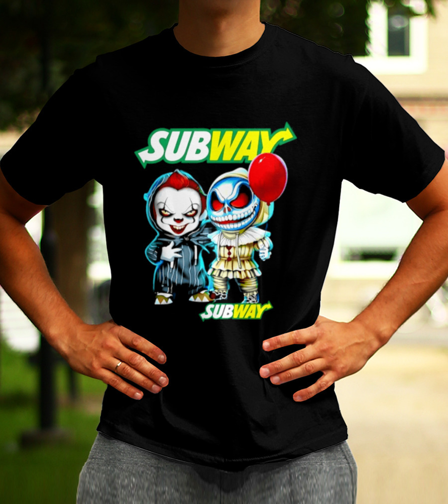 Subway Halloween 2026 Pennywise Skellington Red Balloon T-Shirt