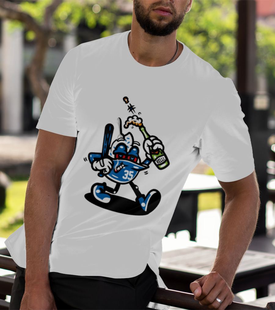 Cody Bellinger 35 Belli Champagne Celebration Baseball Cartoon T-Shirt
