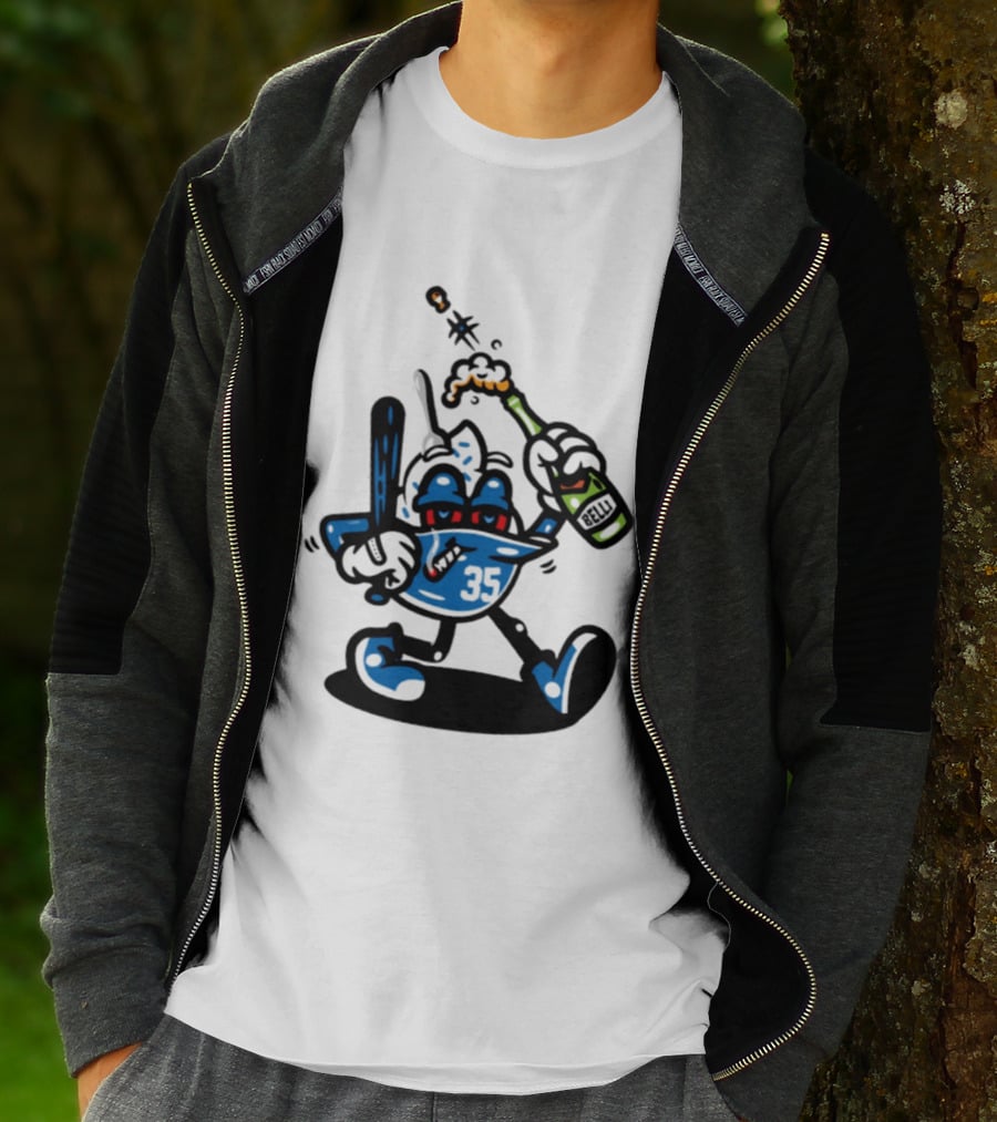 Cody Bellinger 35 Belli Champagne Celebration Baseball Cartoon T-Shirt