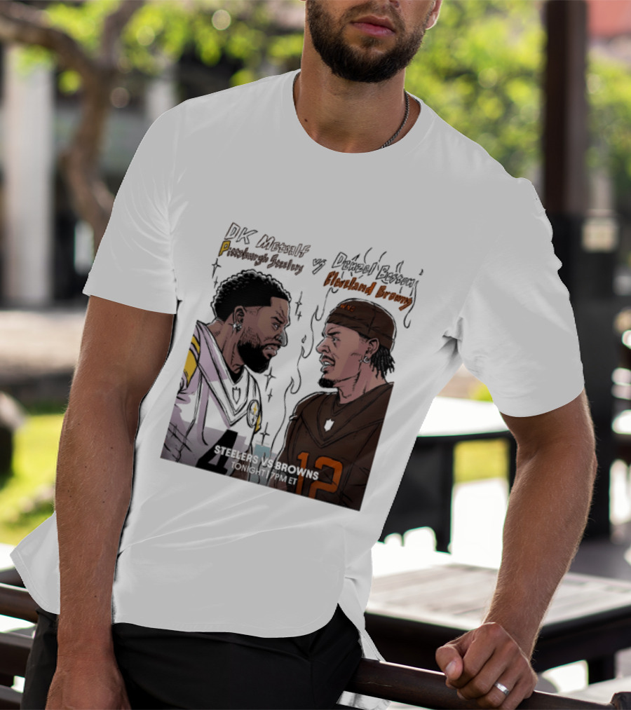 DK Metcalf Pittsburgh Steelers Vs Denzel Boston Cleveland Browns Steelers Vs Browns T-Shirt