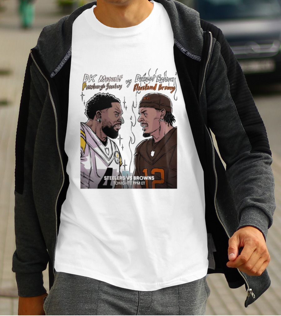 DK Metcalf Pittsburgh Steelers Vs Denzel Boston Cleveland Browns Steelers Vs Browns T-Shirt