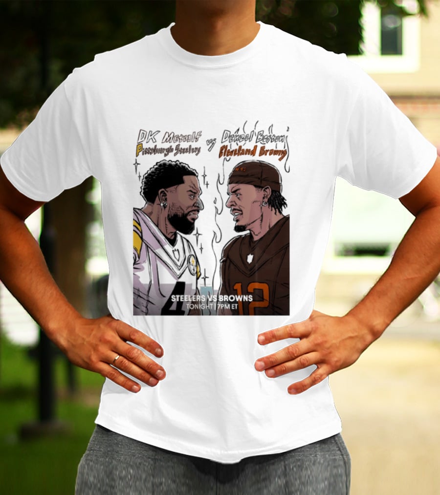 DK Metcalf Pittsburgh Steelers Vs Denzel Boston Cleveland Browns Steelers Vs Browns T-Shirt