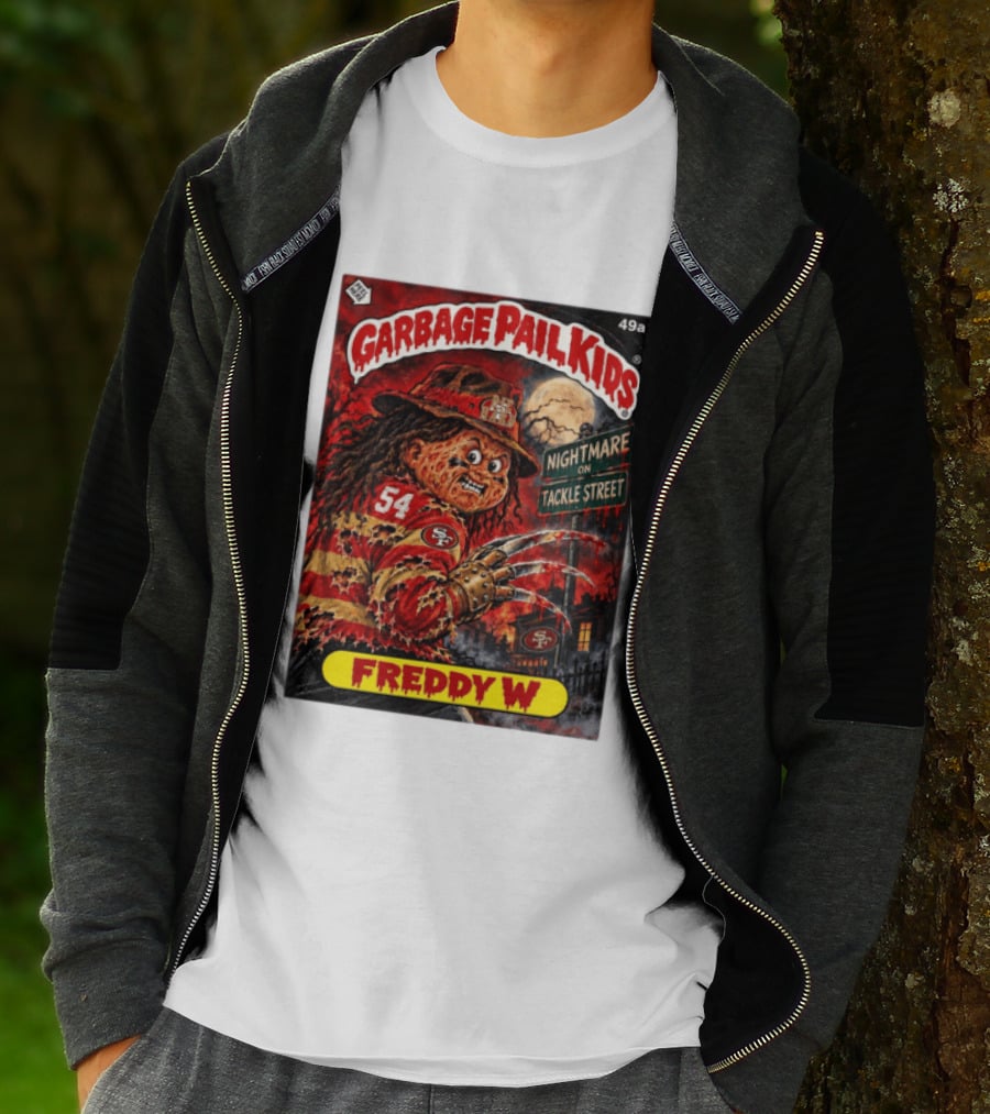 Garbage Pail Kids Freddy W Nightmare On Tackle Street San Francisco 49ers 54 T-Shirt