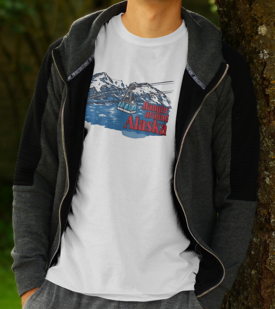 Hanging Around Alaska Cable Car Mountain Scenery Anchorage T-Shirt