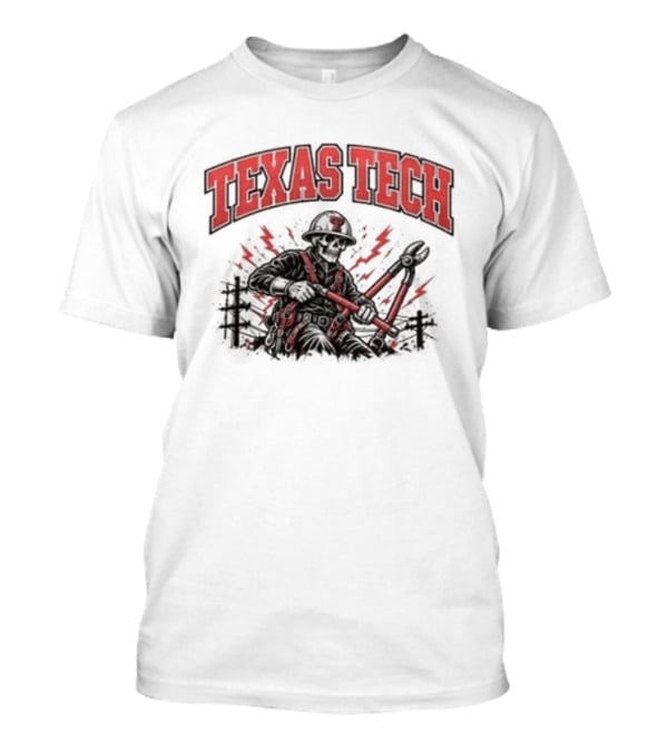 Texas Tech Red Raiders Lineman Halloween 2026 Football Spooky Skeleton T-Shirt