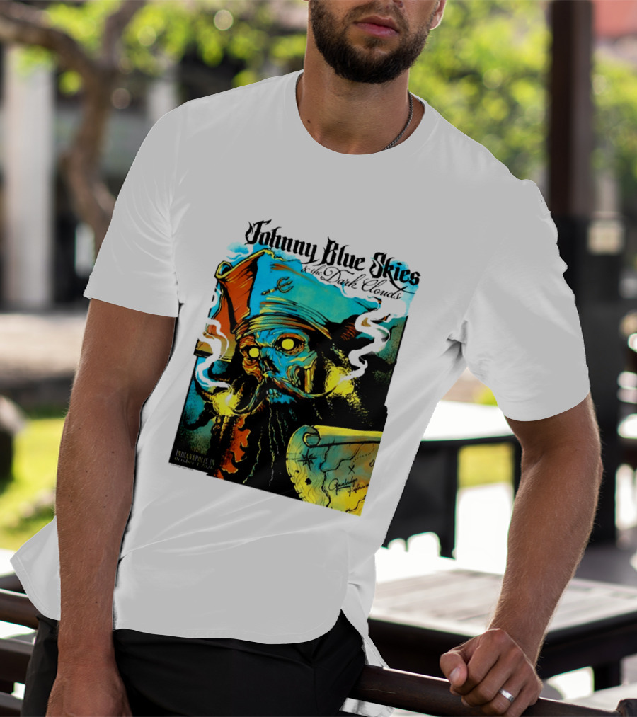 Johnny Blue Skies And The Dark Clouds Pirate Map Gainbridge Fieldhouse Indianapolis 2026 Event T-Shirt