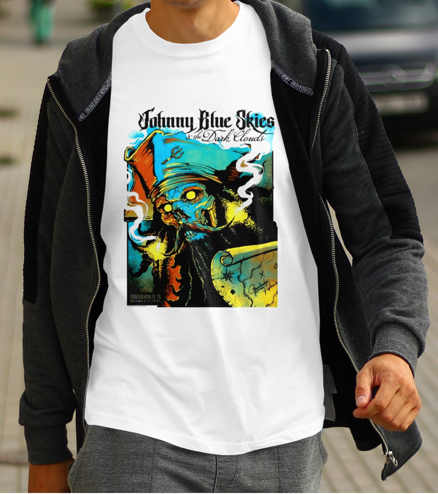Johnny Blue Skies And The Dark Clouds Pirate Map Gainbridge Fieldhouse Indianapolis 2026 Event T-Shirt