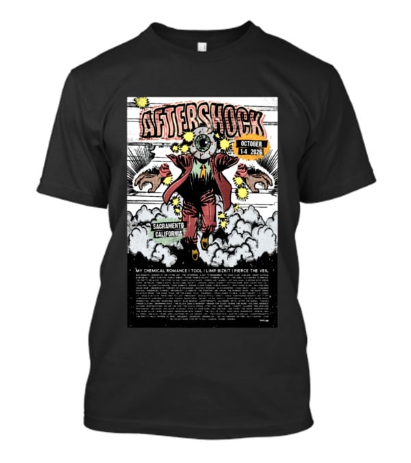 Aftershock Festival 2026 Sacramento California October 1 4 My Chemical Romance Tool Limp Bizkit Pierce The Veil T-Shirt