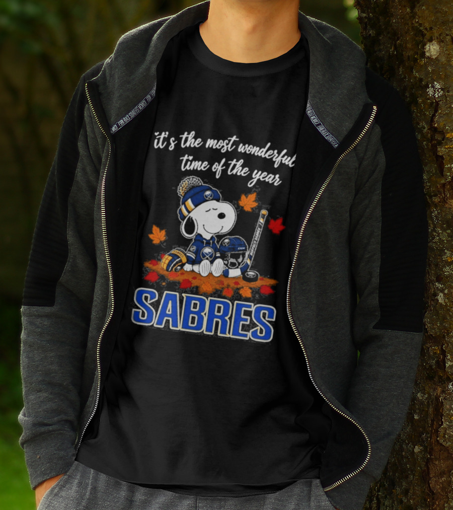 Buffalo Sabres Snoopy It's The Most Wonderful Time Of The Year Autumn Football T-Shirt