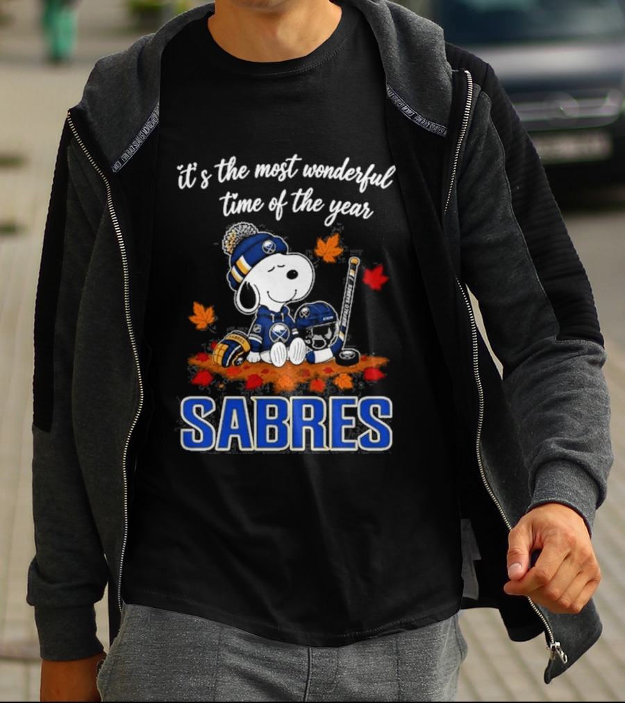 Buffalo Sabres Snoopy It's The Most Wonderful Time Of The Year Autumn Football T-Shirt