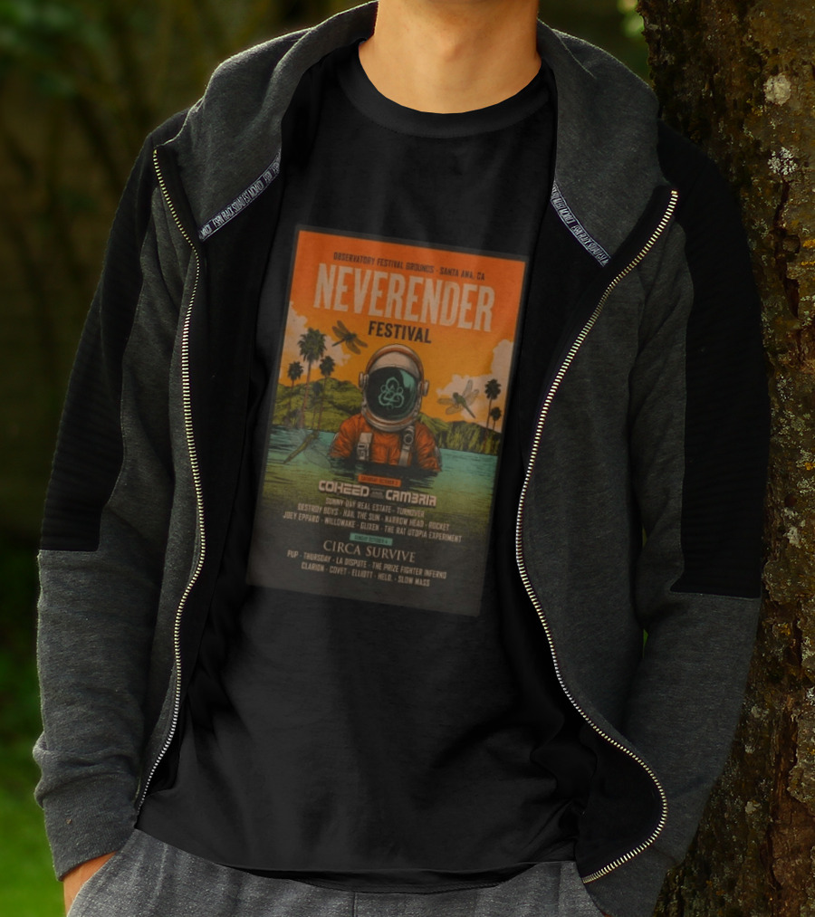 Observatory Festival Grounds Santa Ana 2026 Neverender Festival Coheed And Cambria Circa Survive Lineup T-Shirt