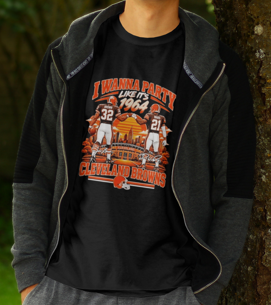 I Wanna Party Like It's 1964 Jim Brown Denzel Ward Cleveland Browns Stadium T-Shirt