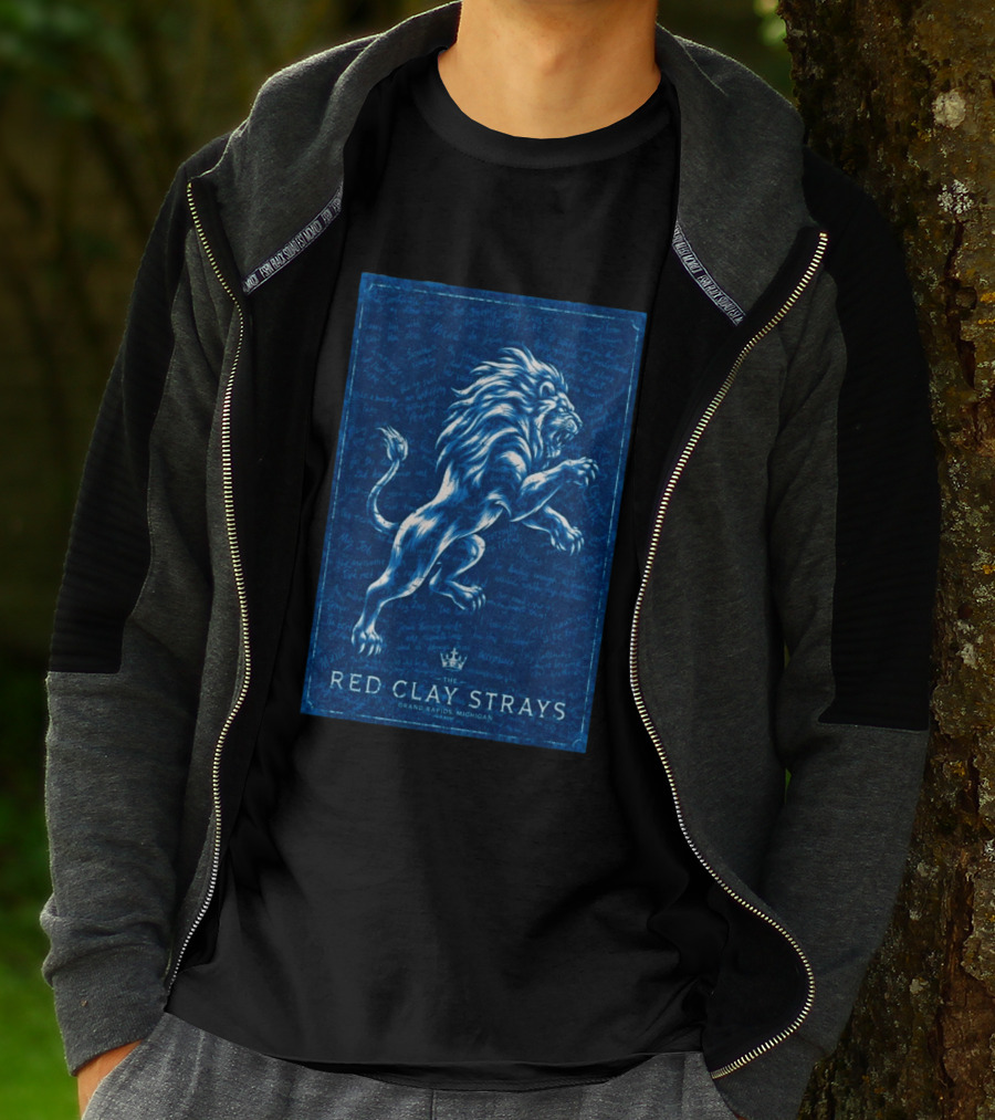 The Red Clay Strays Lion Art Grand Rapids Michigan Concert T-Shirt
