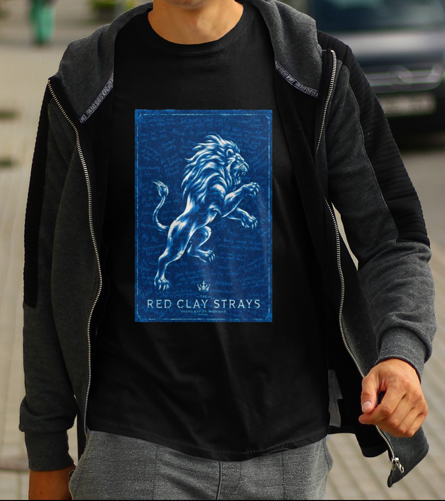The Red Clay Strays Lion Art Grand Rapids Michigan Concert T-Shirt