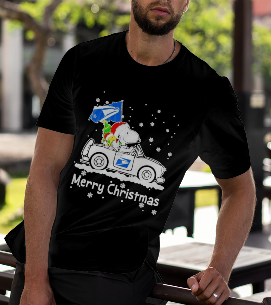 United States Postal Service Snoopy Woodstock Car Merry Christmas 2026 T-Shirt