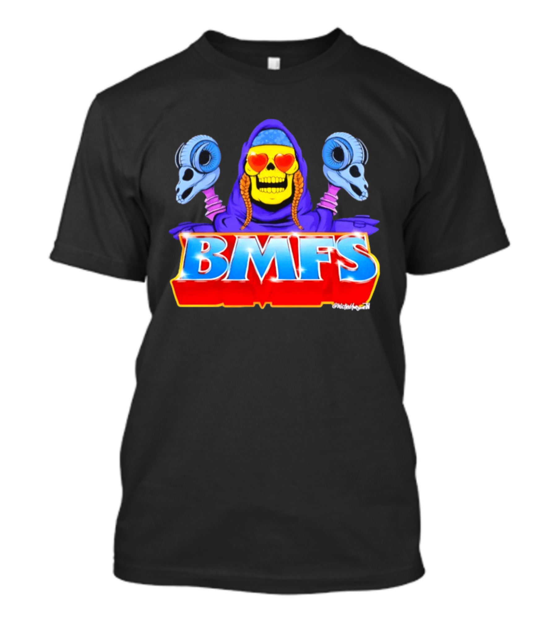 BMFS Halloween Skull With Heart Eyes And Ram Skulls T-Shirt
