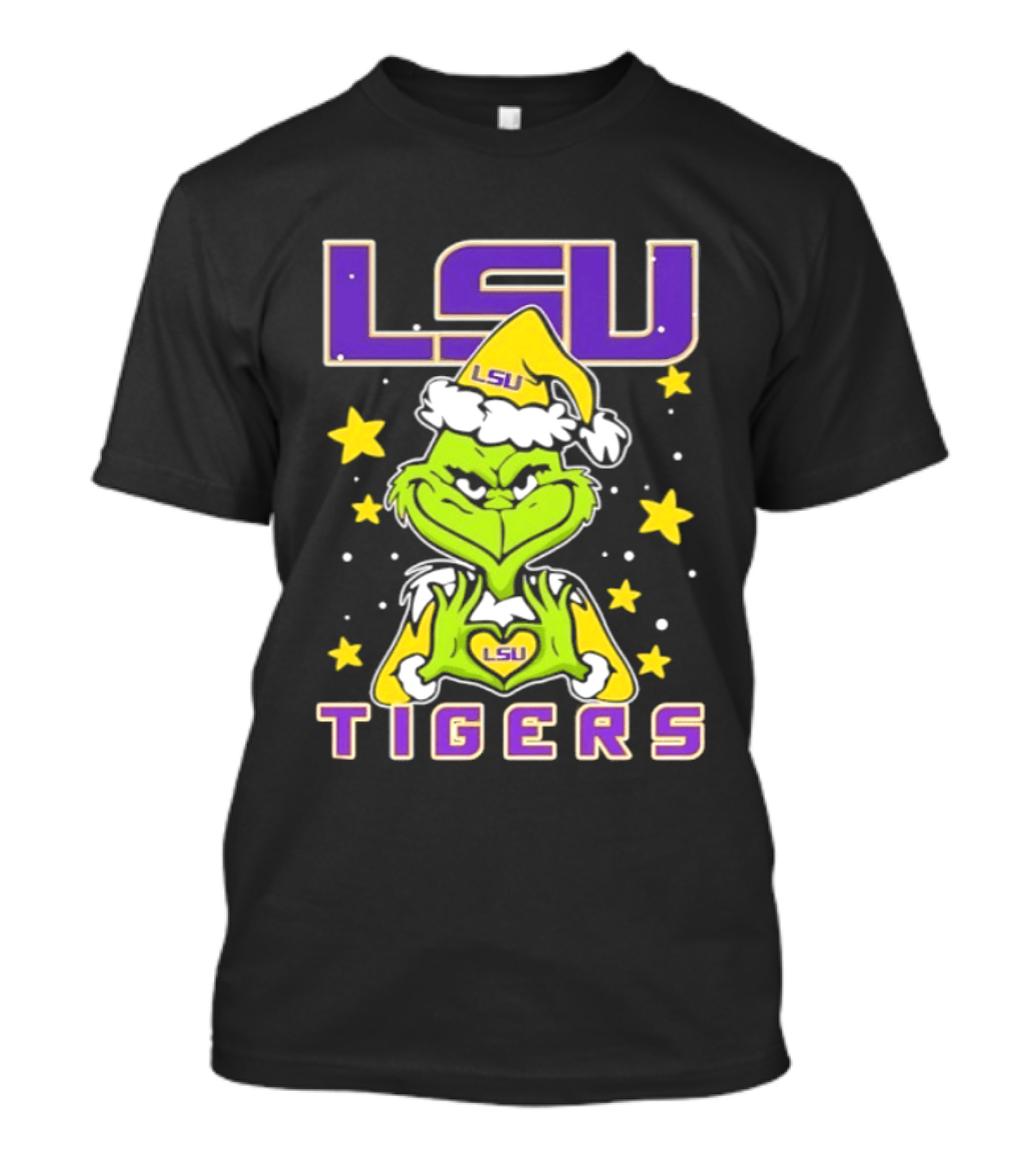 LSU Tigers Grinch Love Hands Christmas 2026 Football Holiday T-Shirt