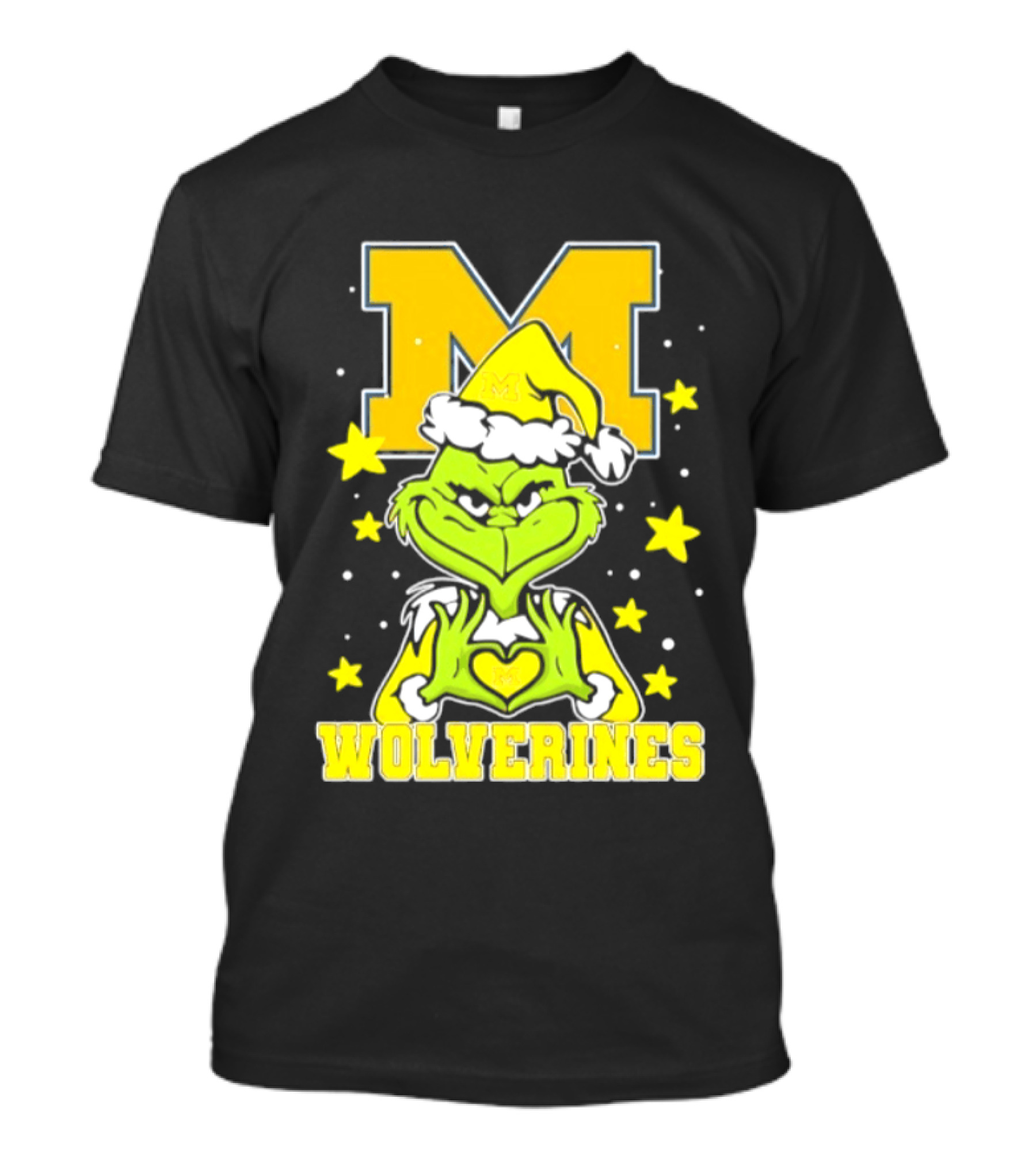 Michigan Wolverines Grinch Love Hands Christmas Football 2026 T-Shirt