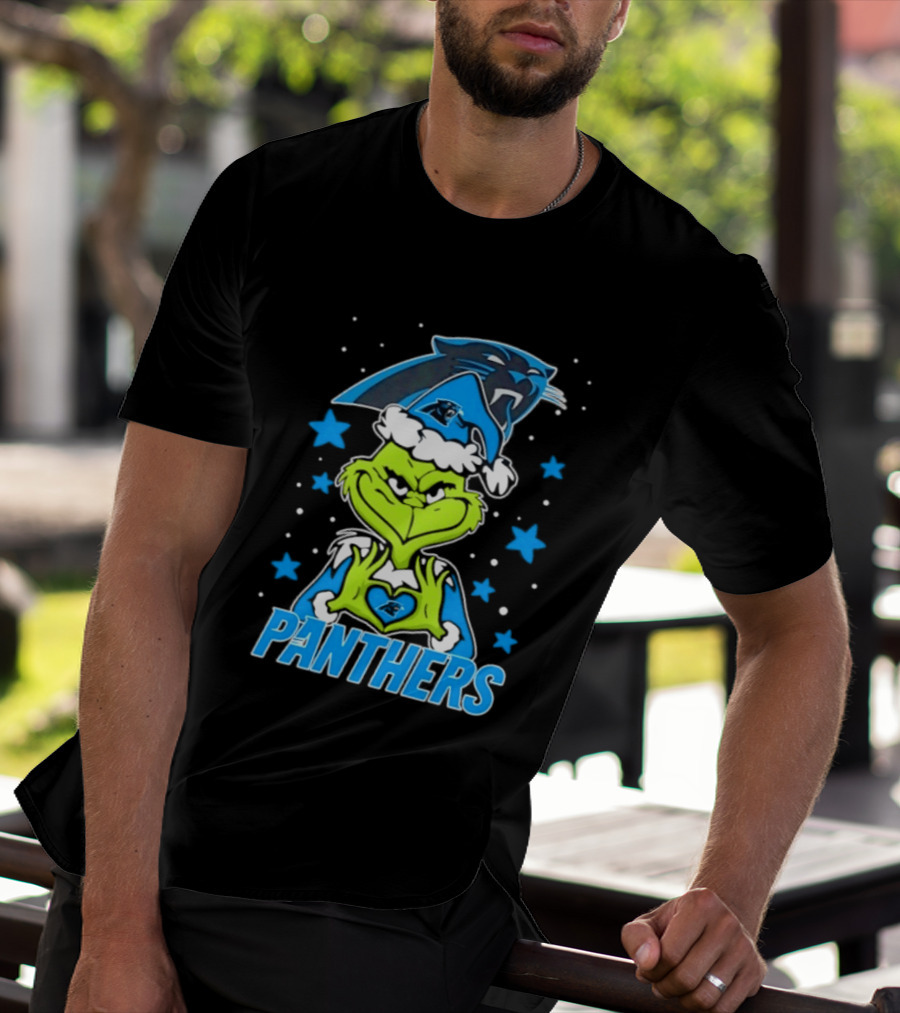 Carolina Panthers Grinch Love Hands Christmas 2026 Football Magic T-Shirt