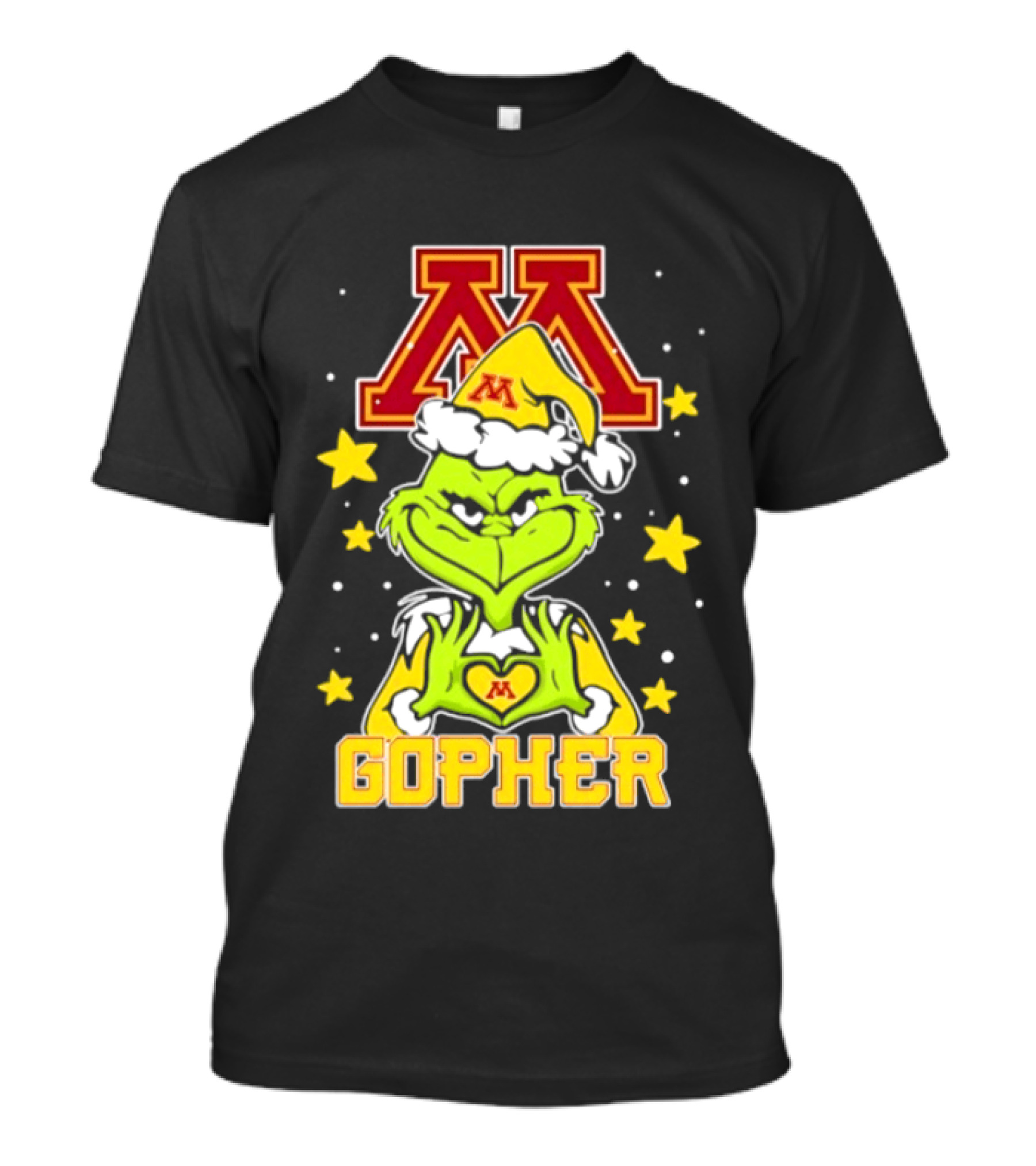 Minnesota Golden Gophers Santa Grinch Love Hands Christmas Football 2026 T-Shirt