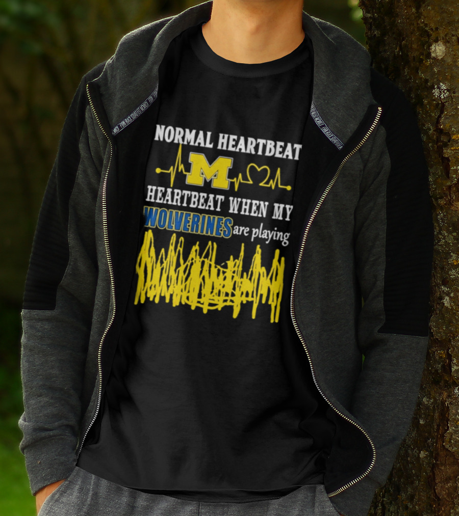 Normal Heartbeat M Heartbeat When My Wolverines Are Playing T-Shirt
