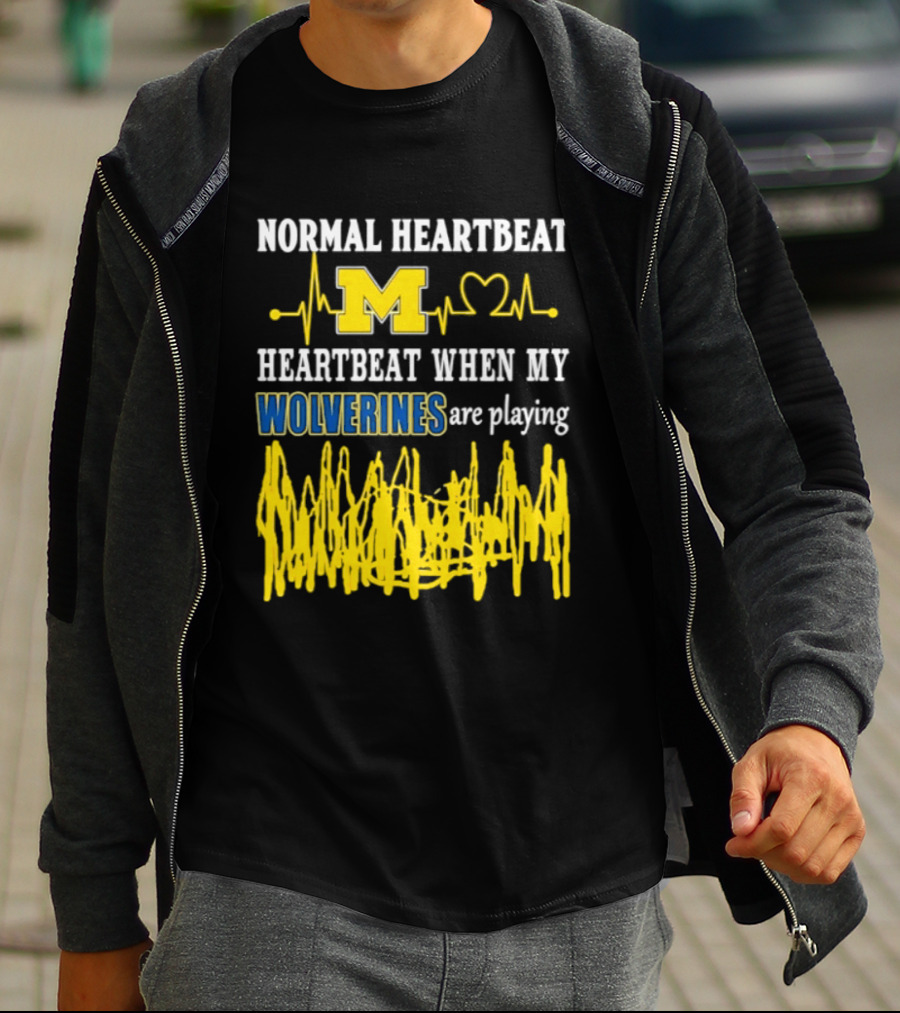 Normal Heartbeat M Heartbeat When My Wolverines Are Playing T-Shirt