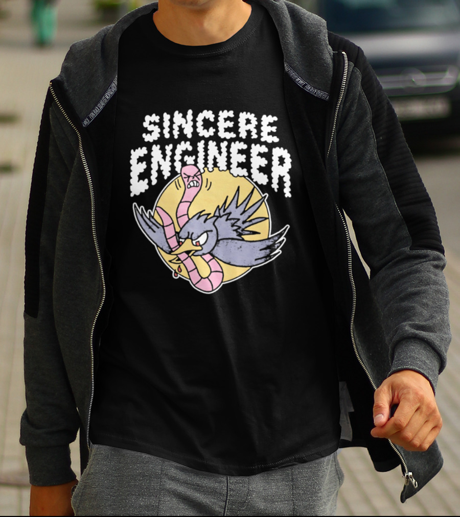 Sincere Engineer Bird With Worm Punk Rock T-Shirt