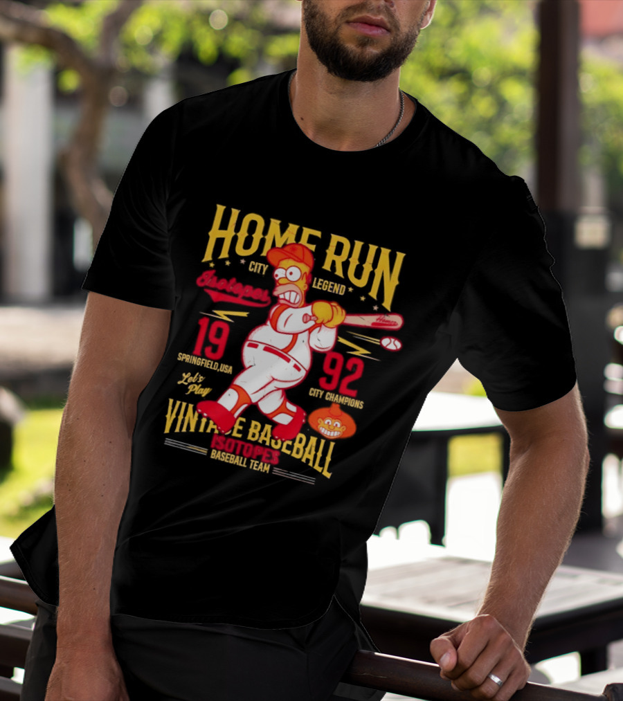Home Run City Legend Springfield USA 1992 Let's Play Vintage Baseball Team T-Shirt